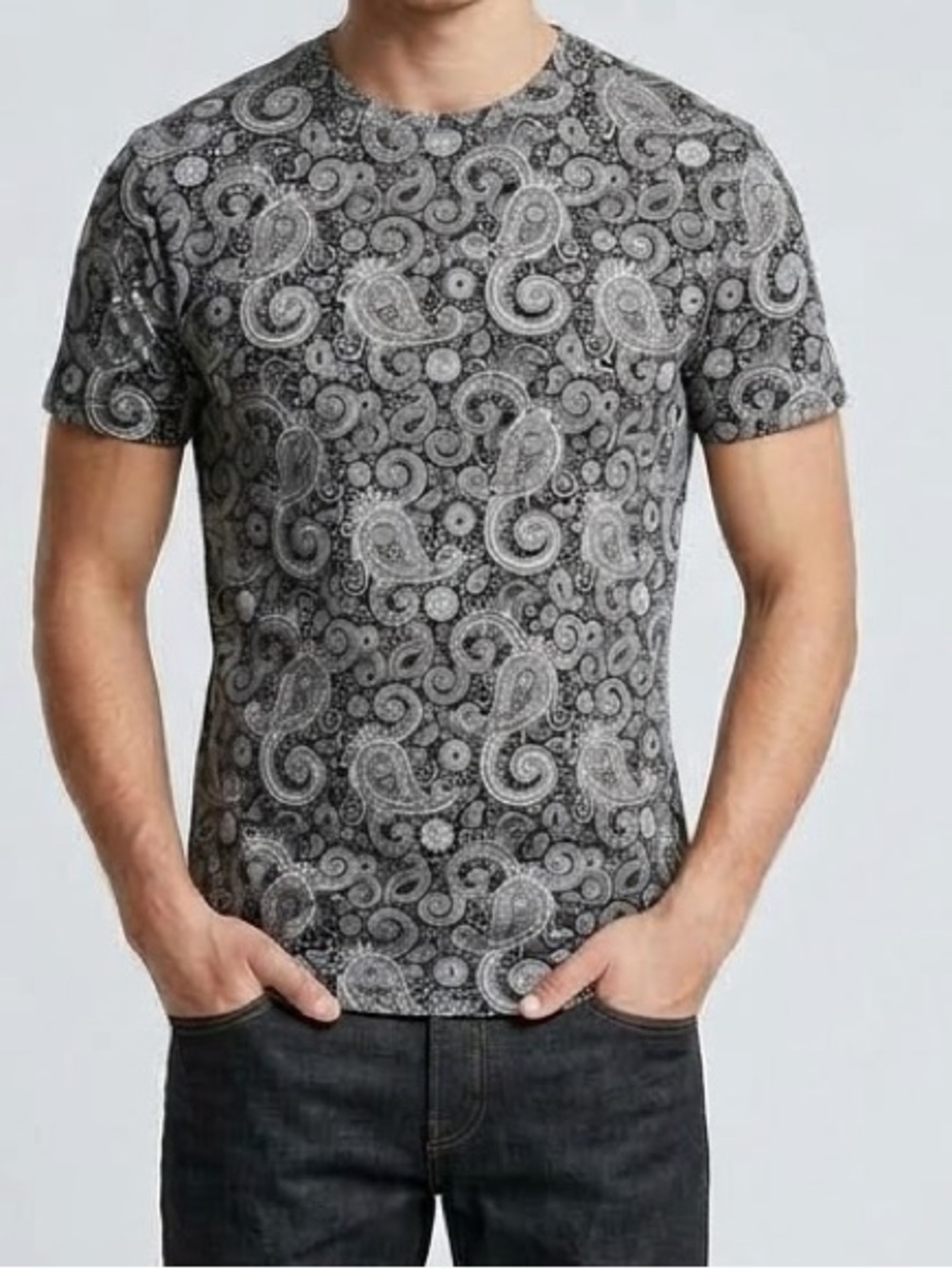 J.Lindeberg Mens Green Paisley Tshirt